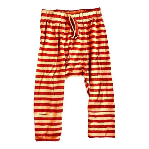 Kate Quinn Classic Panda Pant, Orange Stripe Baby Joggers, Size 12-18 M - Picture 1 of 5
